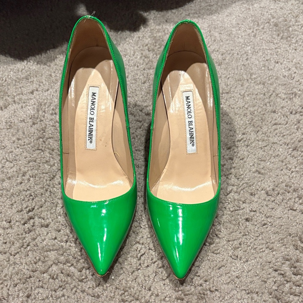 Manolo Blahnik Vibrant Green Heels